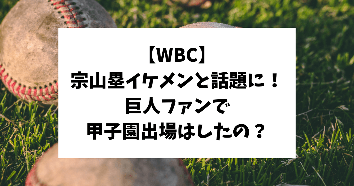 wbc　宗山塁　巨人ファン